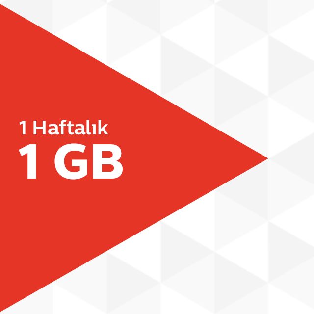1 Haftalık 1GB İnternet PaketiHaftalık 1GB Cepten İnternet Paketi sadece 15,30 TL! 