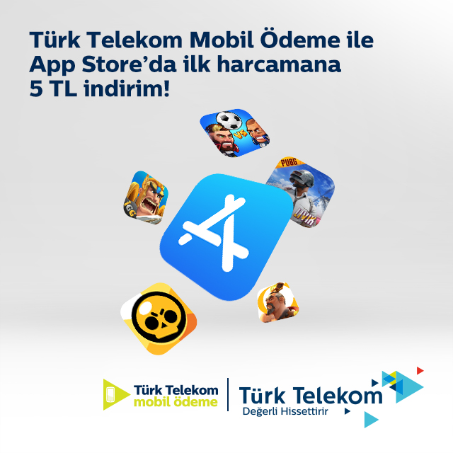 App Store'da ilk Türk Telekom Mobil Ödeme alışverişine 5 TL indirim!