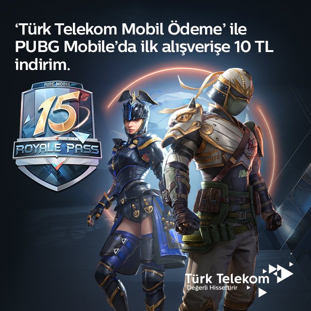 Türk Telekom Mobil Ödeme'den PUBG Mobile'de geçerli 15 TL hediye!